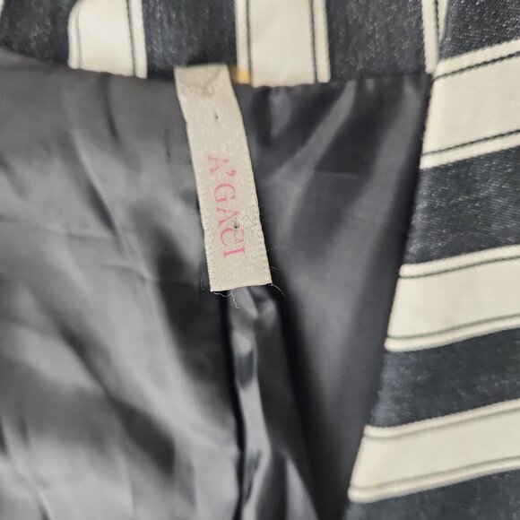 A'GACI black and white vertical striped blazer jacket size S Beetlejuice-style - Picture 6 of 10